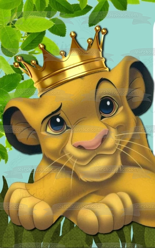 Disney The Lion King Simba Gold Crown Edible Cake Topper Image ABPID09813