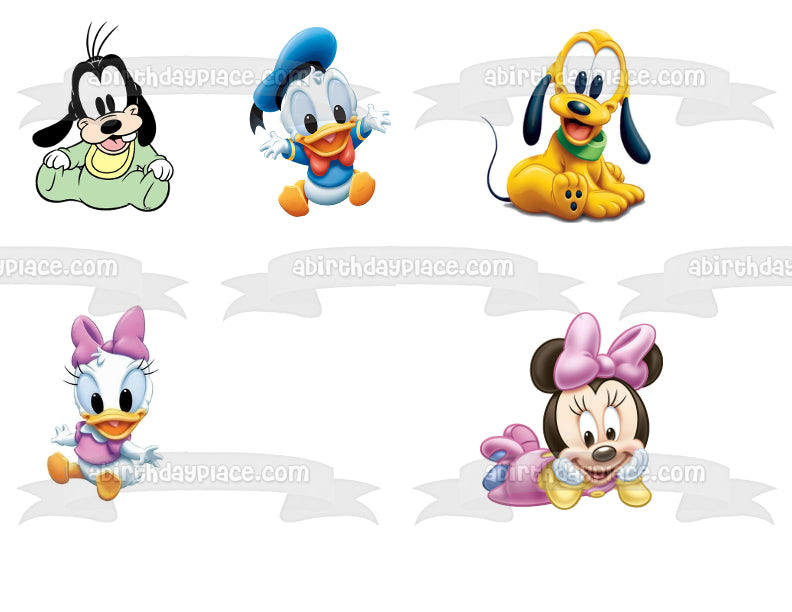 Disney Babies Goofy Plutón Pato Donald Daisy Duck Minnie Mouse Adorno comestible para tarta Imagen ABPID09998 