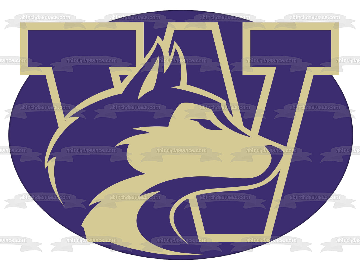 Imagen comestible para tarta con logotipo de la Universidad de Washington Huskies NCAA ABPID10329 