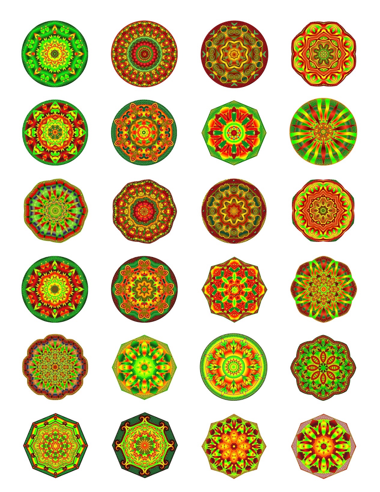 Kaleidoscope Images Assorted Edible Cupcake Topper Images ABPID10547