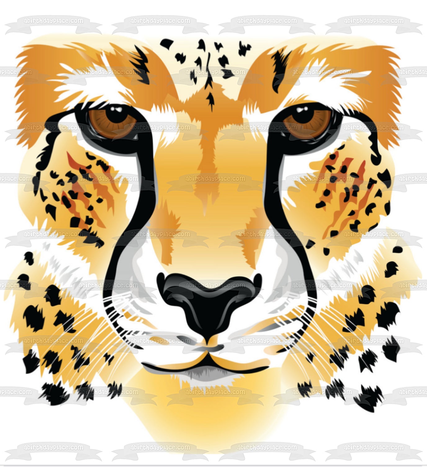 Cheetah Face Edible Cake Topper Image ABPID10575