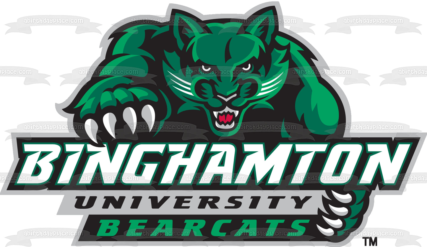 Imagen comestible para tarta con logotipo de los Bearcats de la Universidad de Binghamton NCAA ABPID10746 