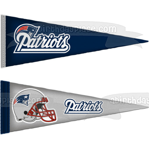 Imagen de decoración comestible para tarta con el logotipo de los banderines de los New England Patriots de la NFL ABPID10954 