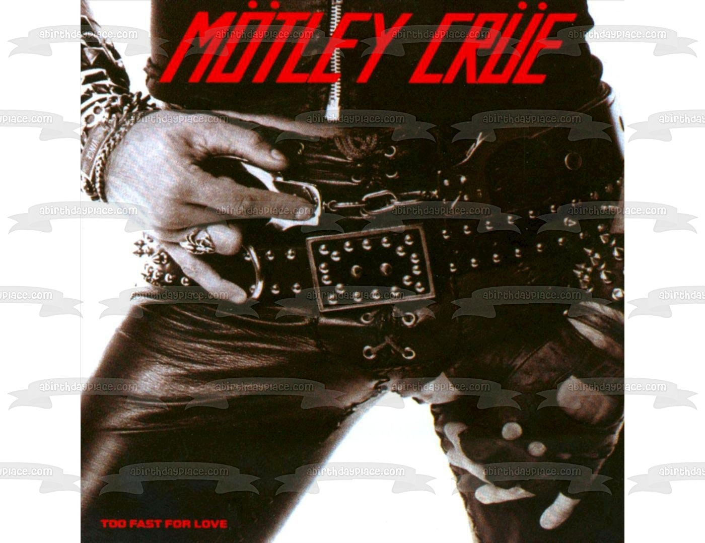 Motley Crue Rock Band Música Too Fast for Love Portada del álbum Imagen comestible para decoración de tartas ABPID10955 