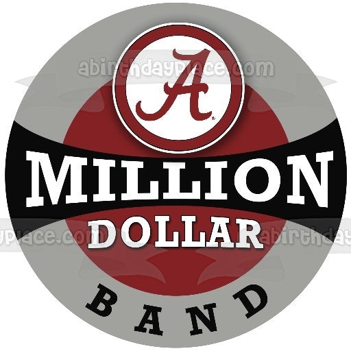 Imagen comestible para decoración de tarta con logotipo de Alabama Crimson Tide Football NCAA Million Dollar Band ABPID11046 