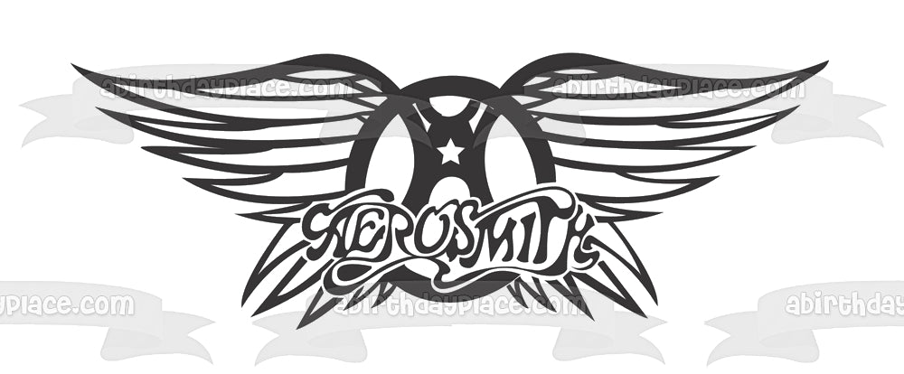 Imagen comestible para decoración de tarta con el logotipo de Aerosmith, música, ABPID11174 