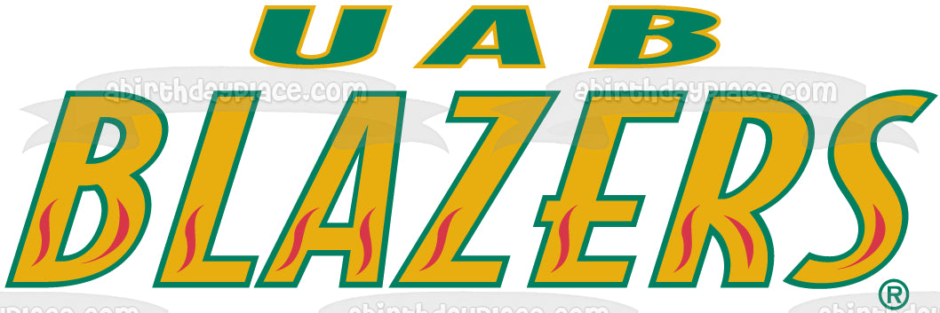 Uab Blazers Logo Football NCAA Edible Cake Topper Image ABPID11202