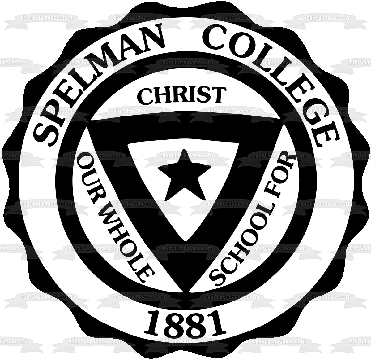 Spelman College 1881 Christ Our Whole School for Logo - Decoración comestible para tarta con imagen ABPID11351 