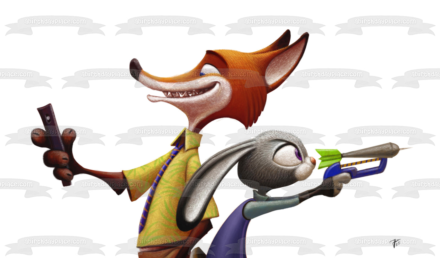 Zootopia Lt. Judy Hopps Nick Wilde Edible Cake Topper Image ABPID11385