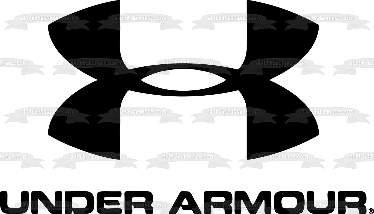 Adorno comestible para tarta con logotipo negro de Under Armour, imagen ABPID11389 