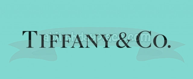 Logotipos de la tienda de joyería Tiffany &amp; Co. Fondo azul Imagen comestible para decoración de tarta ABPID11407 