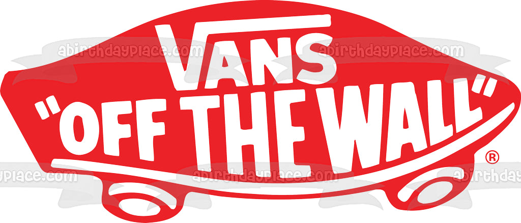 Imagen comestible para decoración de tarta con el logotipo de Vans Off the Wall ABPID11410 