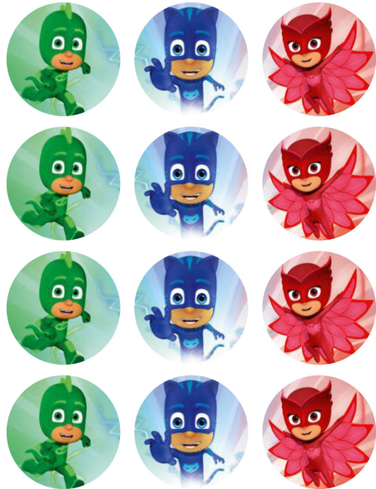 Pj Masks Cat Boy Gekko Owlette Edible Cupcake Topper Images ABPID11414