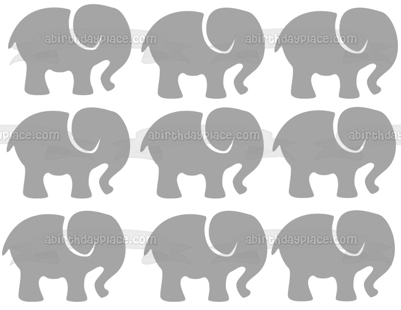 Elephants Grey Edible Cake Topper Image ABPID11425