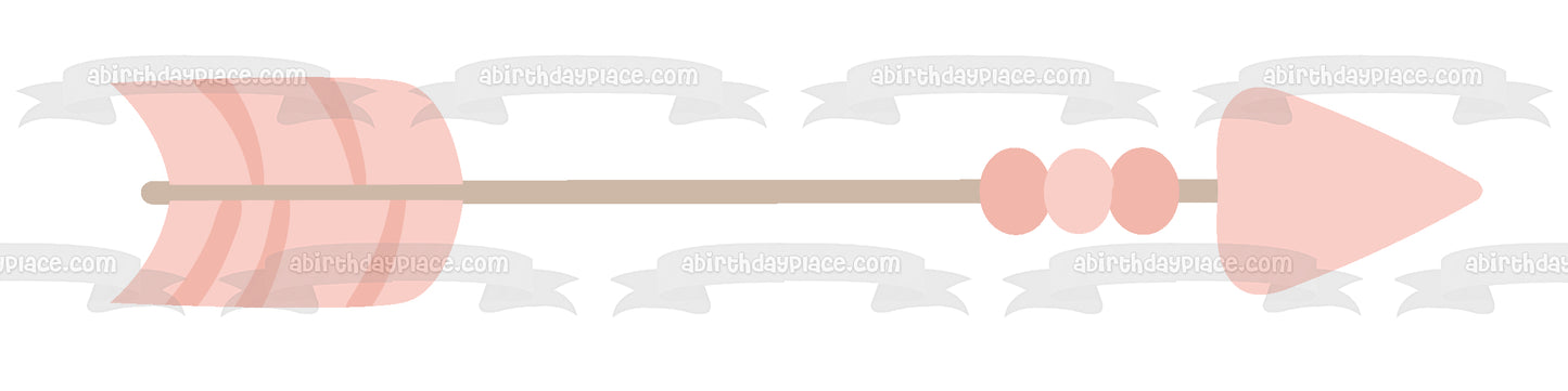 Blush Tribal Arrow Head Pink Edible Cake Topper Image ABPID11438