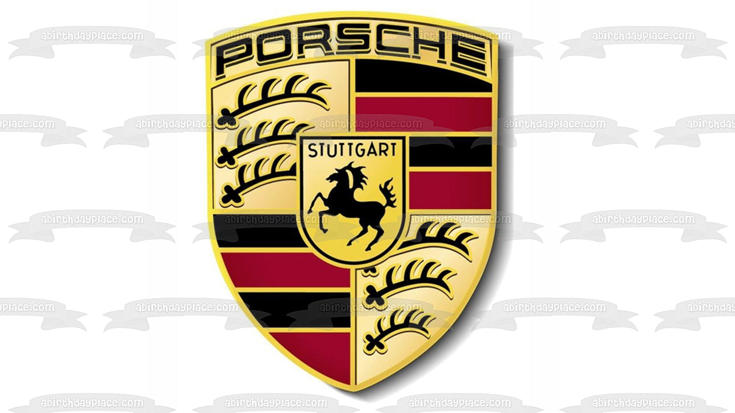 Imagen comestible para decoración de tarta con el logotipo de Porsche Stuttgart ABPID11558 