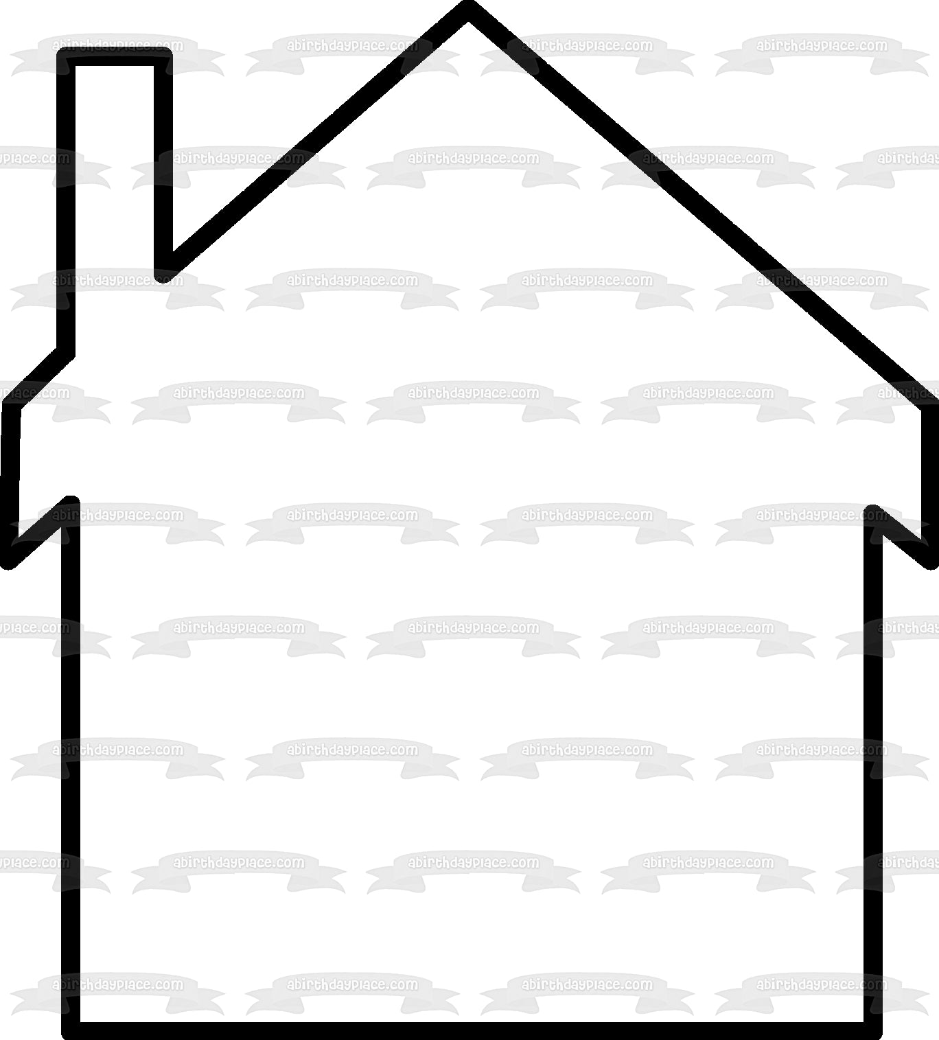 House with Chimney Silhouette Edible Cake Topper Image ABPID11685