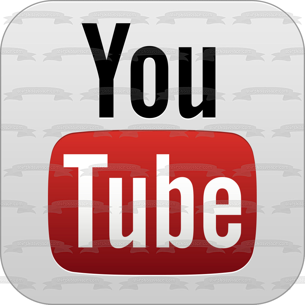 Youtube Logo Edible Cake Topper Image ABPID11784