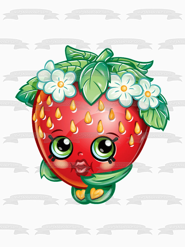 Shopkins Strawberry Kiss Edible Cake Topper Image ABPID11921