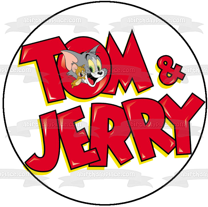 Imagen del título de apertura de Tom y Jerry Una imagen comestible para decoración de tarta ABPID12014 