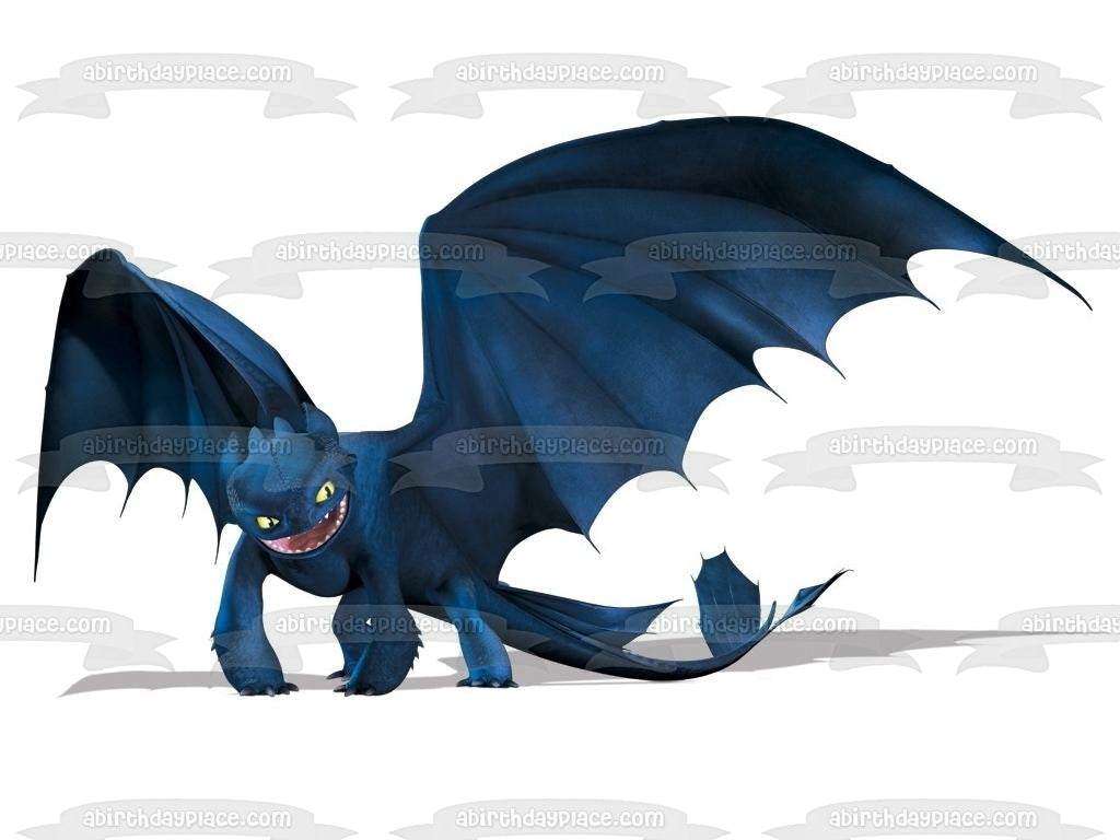 How to Train Your Dragon Night Fury Edible Cake Topper Image ABPID12168