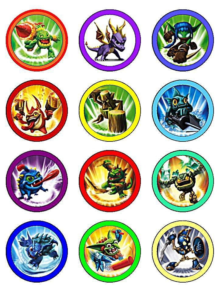 Skylanders Stealth Health Spyro Warnado Edible Cupcake Topper Images ABPID12207