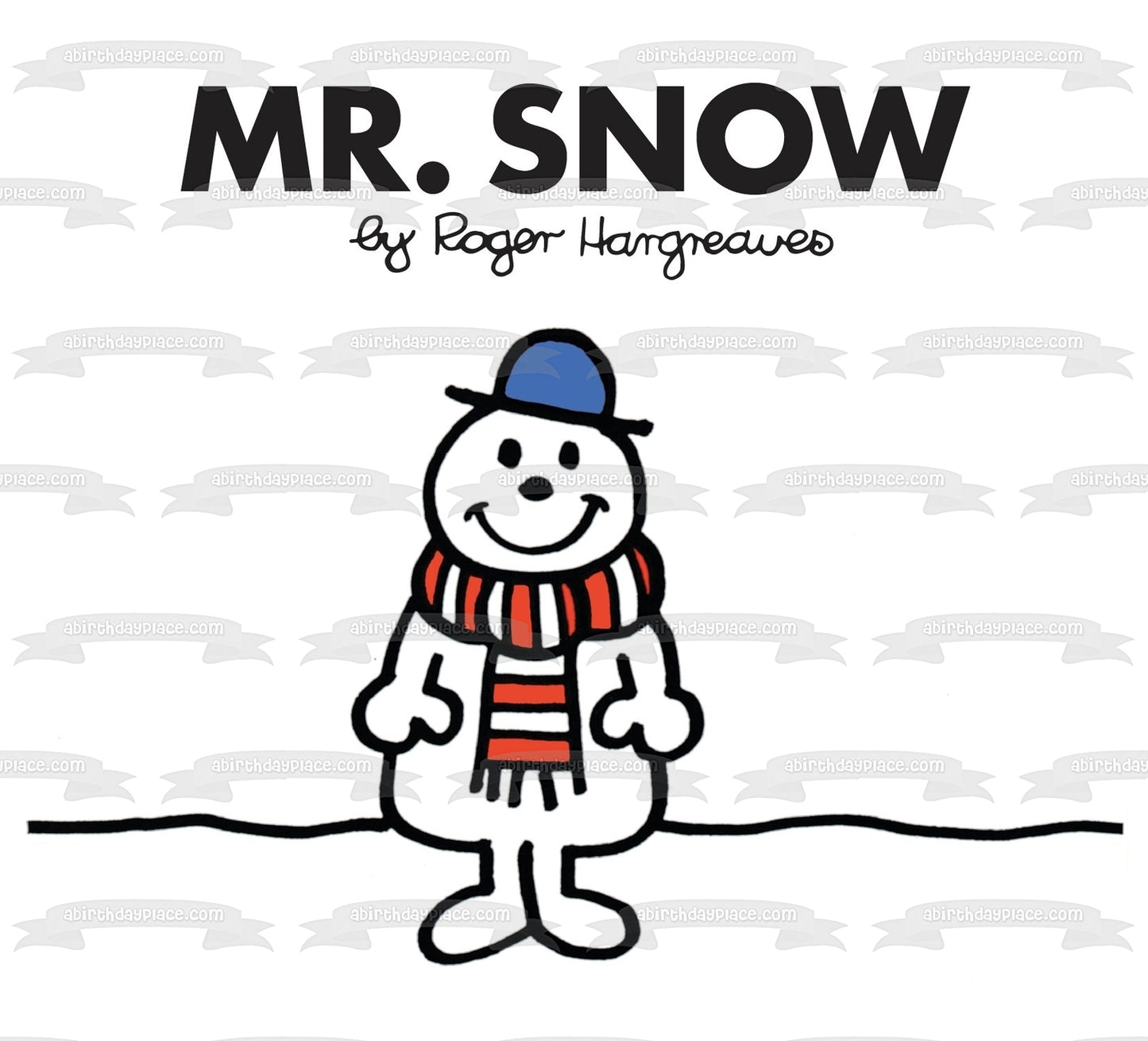 Mr. Men Mr. Snow Edible Cake Topper Image ABPID12234