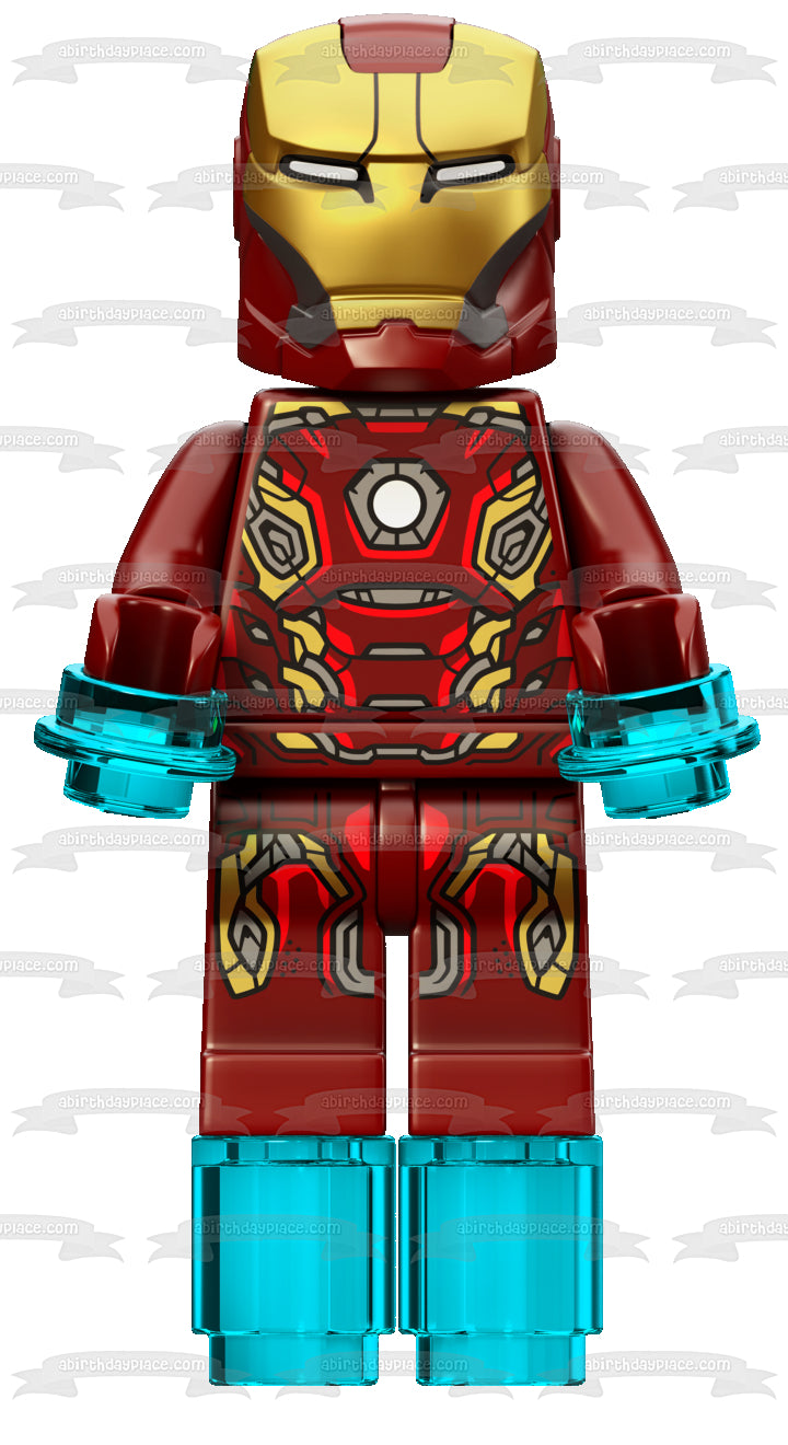 Figura decorativa comestible para tarta LEGO de Marvel, superhéroe Iron Man, ABPID12274 