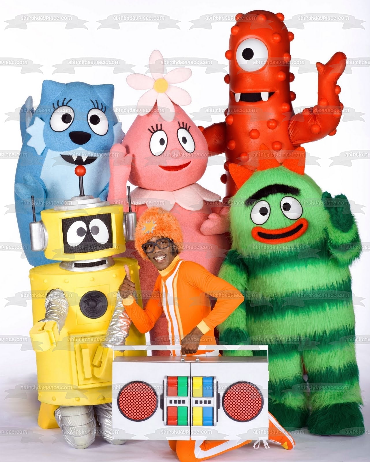 Yo Gabba Gabba Muno Foofa Brobee Toodee Plex Dj Lance Edible Cake Topper Image ABPID12301