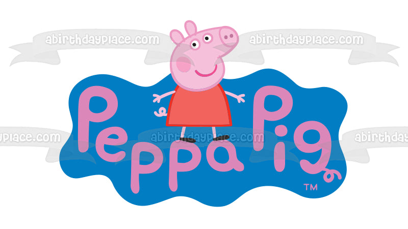 Imagen comestible para decoración de tarta con el logotipo de Peppa Pig ABPID12364 