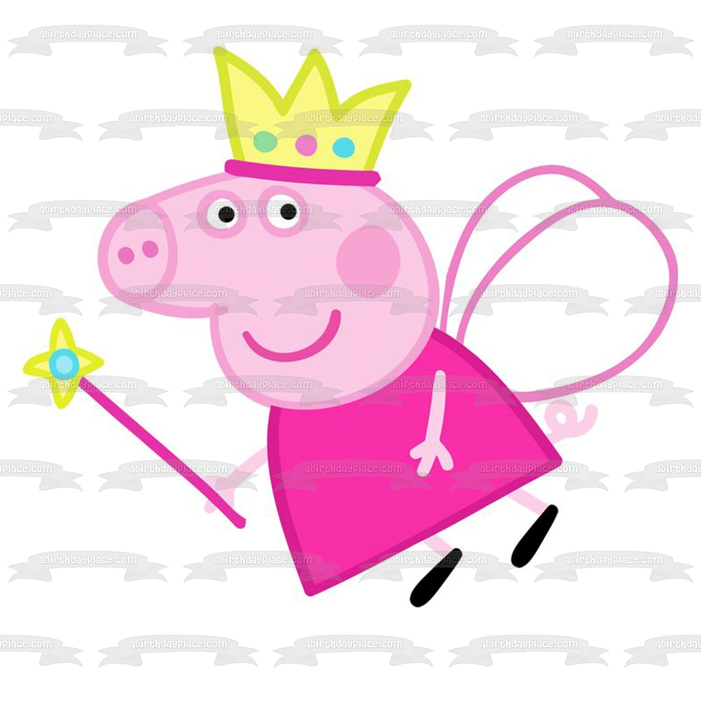 Peppa Pig Corona de Hada Varita Mágica Alas de Hada Adorno Comestible para Tarta Imagen ABPID12367 