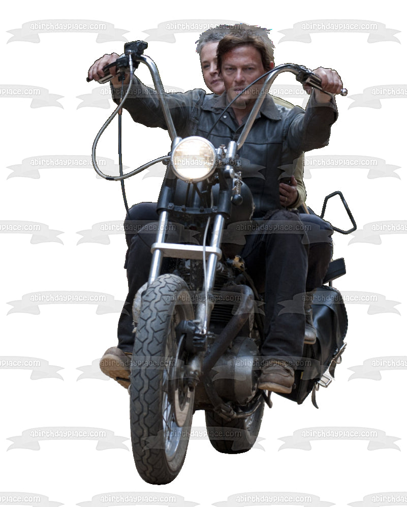 The Walking Dead Darryl Motorcycle Edible Cake Topper Image ABPID12417