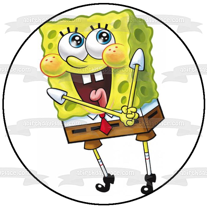 SpongeBob SquarePants Happy Smiling Edible Cake Topper Image ABPID12431