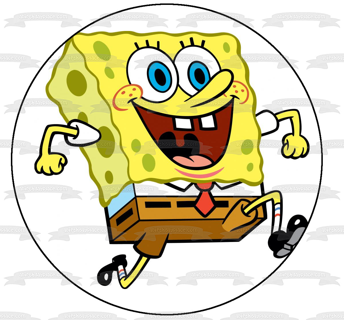 SpongeBob SquarePants Running Edible Cake Topper Image ABPID12432