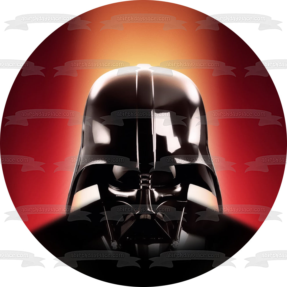 Imagen de decoración comestible para tarta con fondo rojo de Darth Vader de Star Wars ABPID12457 