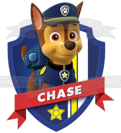 Adorno comestible para tarta de Paw Patrol Chase, imagen ABPID12685 