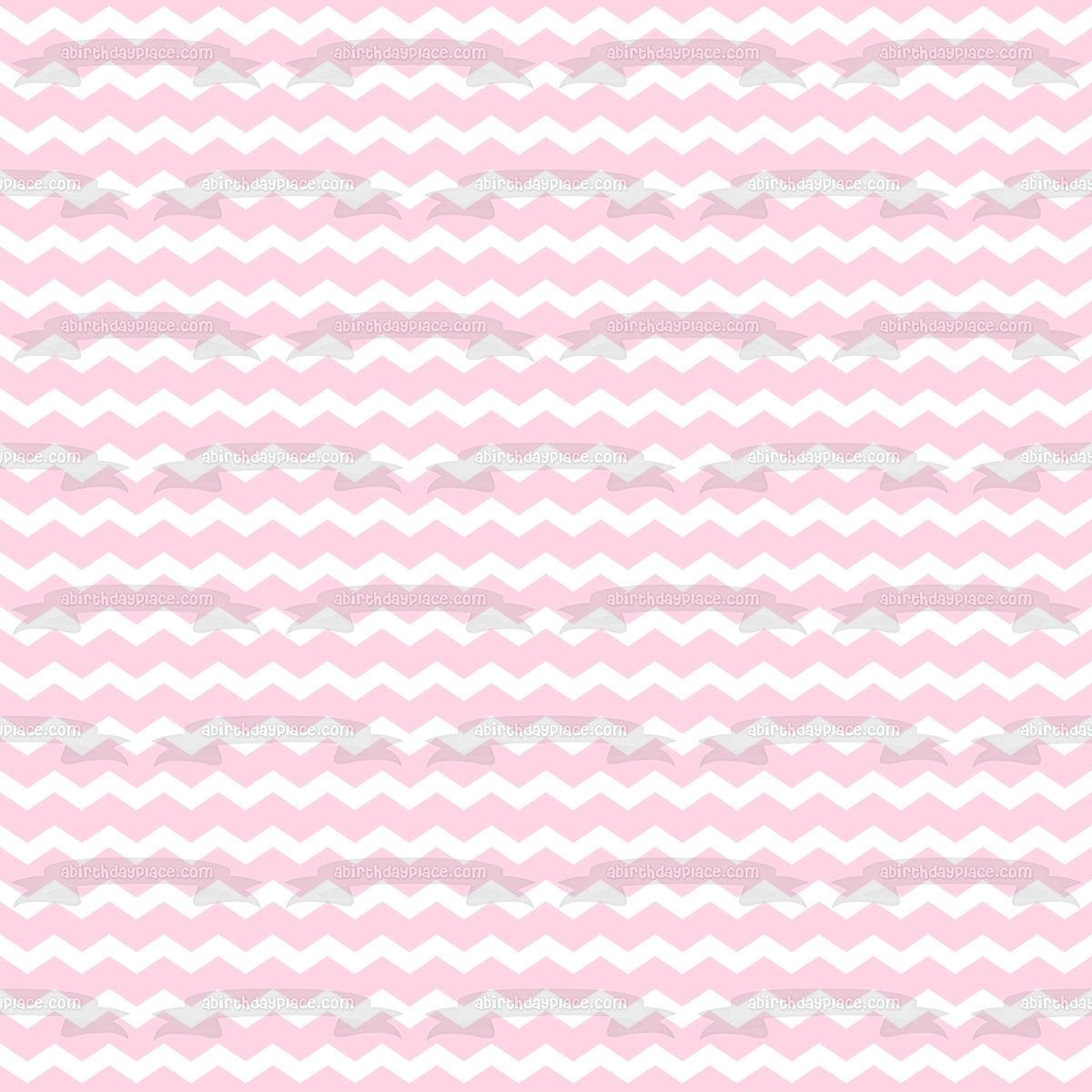 Pink and White Zig Zag Pattern Background Edible Cake Topper Image ABPID12717