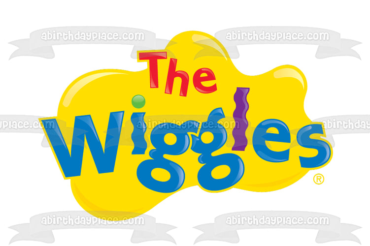 Imagen comestible para decoración de tarta con el logotipo de The Wiggles, fondo amarillo, ABPID12748 