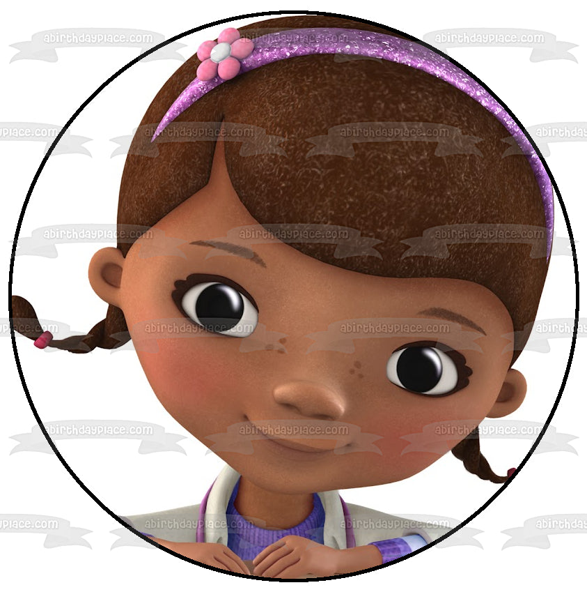 Doc McStuffins Face Picture Edible Cake Topper Image ABPID12779