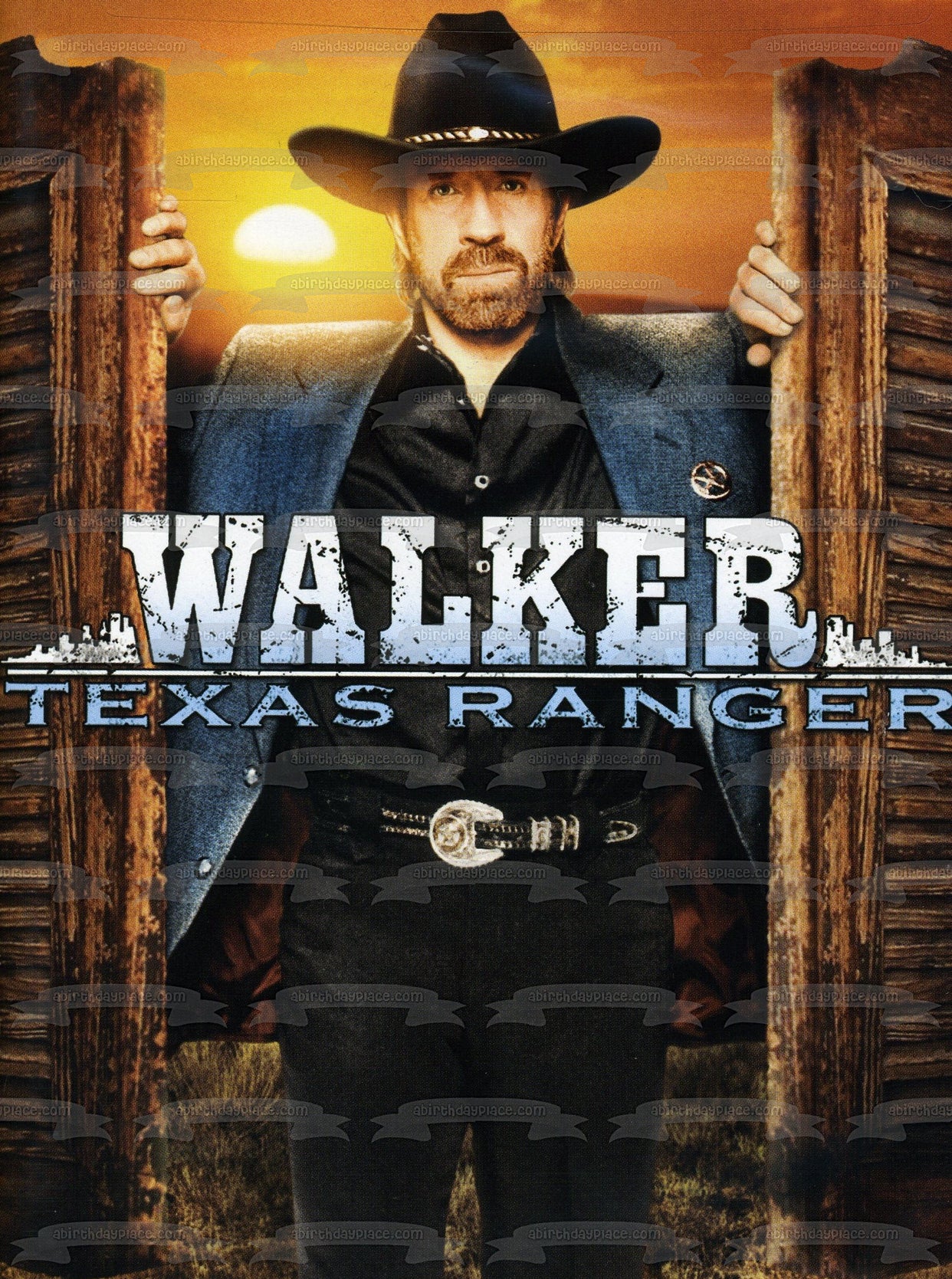 Walker Texas Ranger Sunset Chuck Norris - Decoración comestible para tarta, imagen ABPID12990 