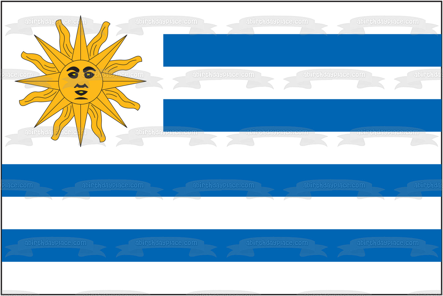 La bandera de Uruguay Sol de Mayo Sol de Mayo Edible Cake Topper Imagen ABPID13043 