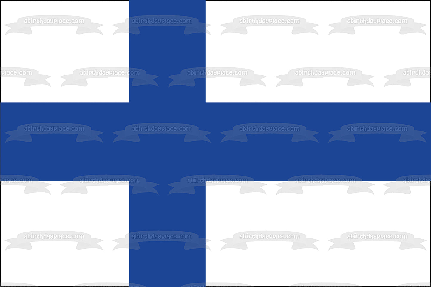 Flag of Finland White Background Blue Nordic Cross Edible Cake Topper Image ABPID13145