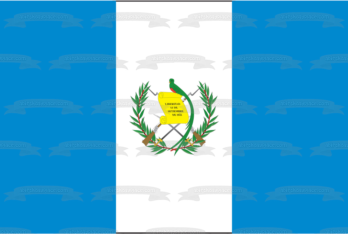 Bandera de Guatemala Azul Blanco Pabellón Nacional Adorno comestible para tarta Imagen ABPID13151 