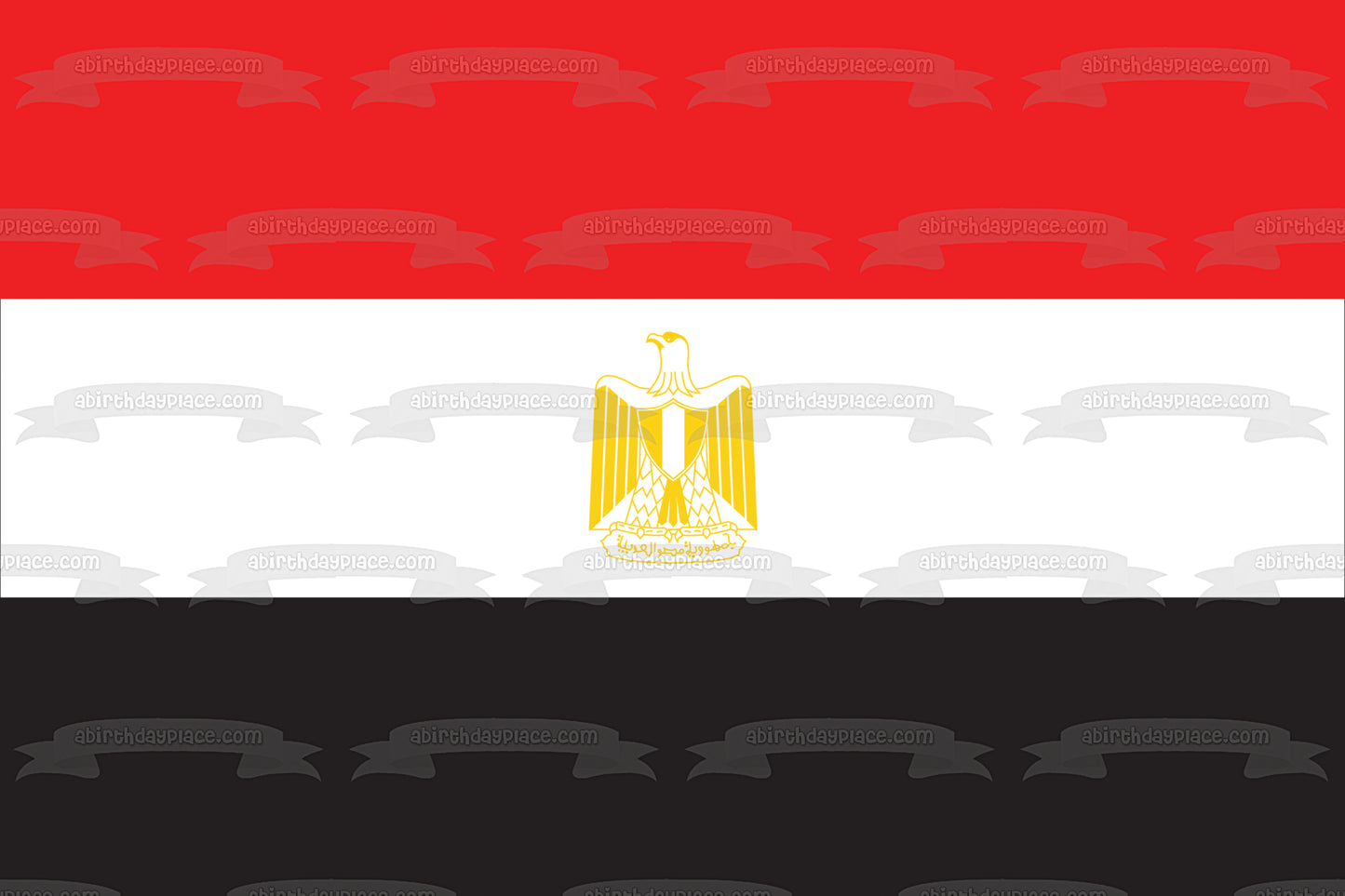 Flag of Egypt Red White Black Horizontal Stripes Egyptian Eagle of Saladin Edible Cake Topper Image ABPID13274