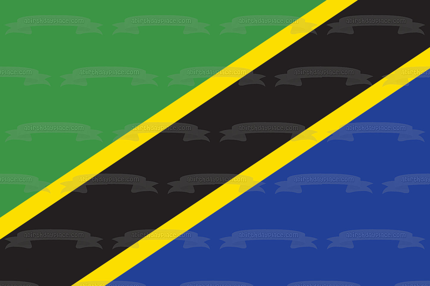 The Flag of Tanzania Green Yellow Black Blue Edible Cake Topper Image ABPID13276