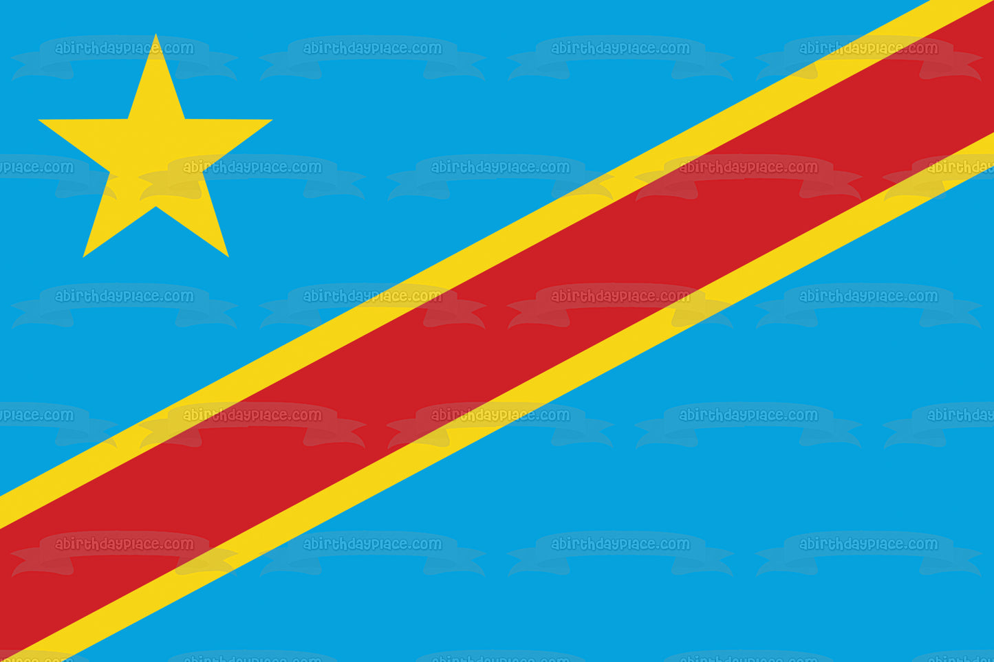 Bandera de la República Democrática del Congo Imagen comestible para decoración de tarta ABPID13333 