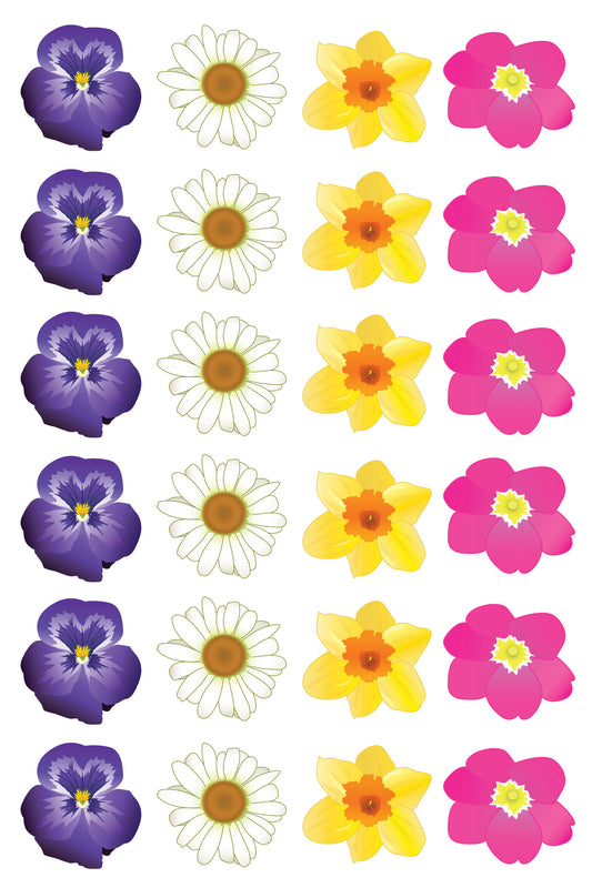 Flowers Daisys Daffodils Leather Flower the Spruce Edible Cupcake Topper Images ABPID13414