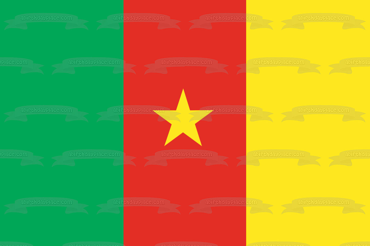 Flag of Cameroon Yellow Star Green Red Yellow Stripes Edible Cake Topper Image ABPID13447