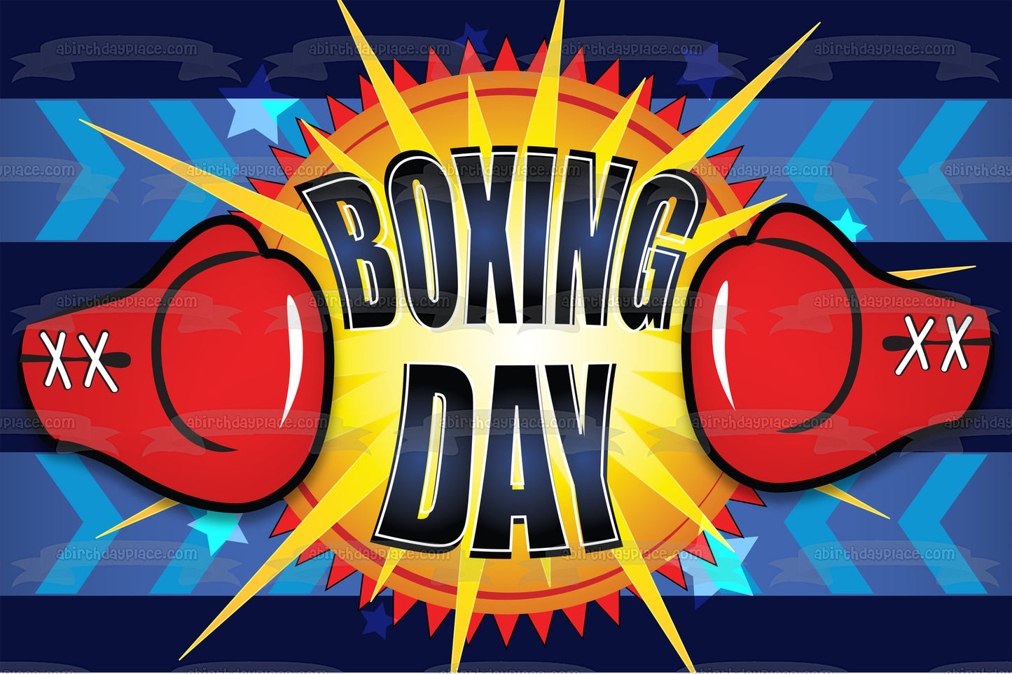 Boxing Day Sports Boxing Gloves Edible Cake Topper Image ABPID13570