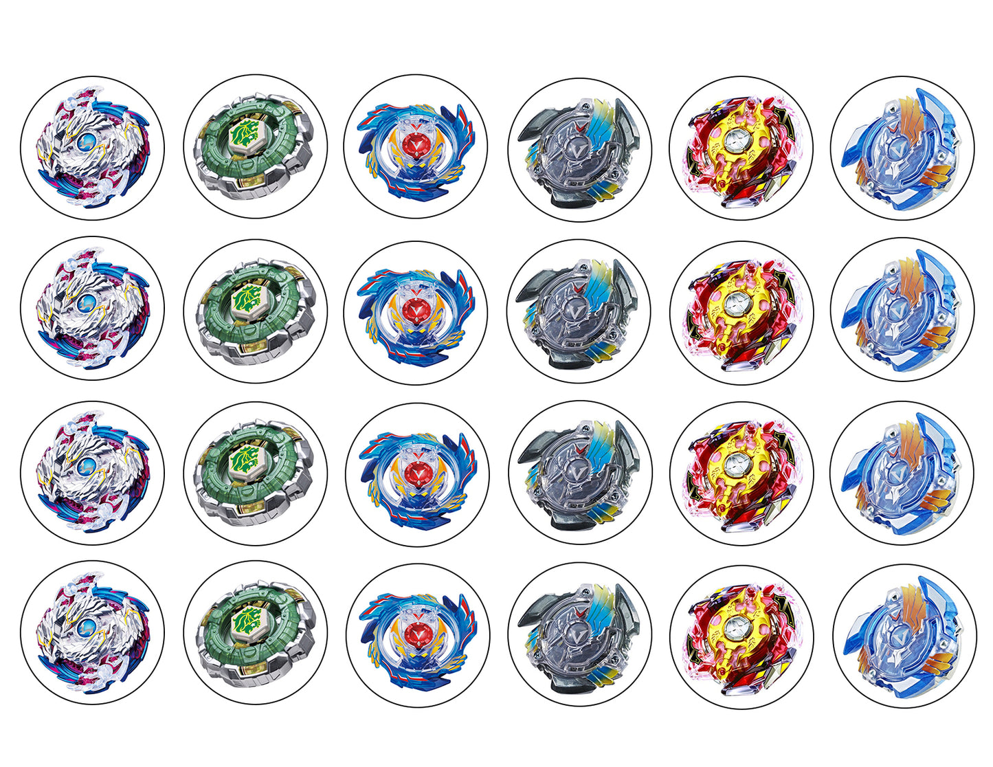 Beyblade Burst Let It Rip Fang Leone Phantom Orion Edible Cupcake Topper Images ABPID14773